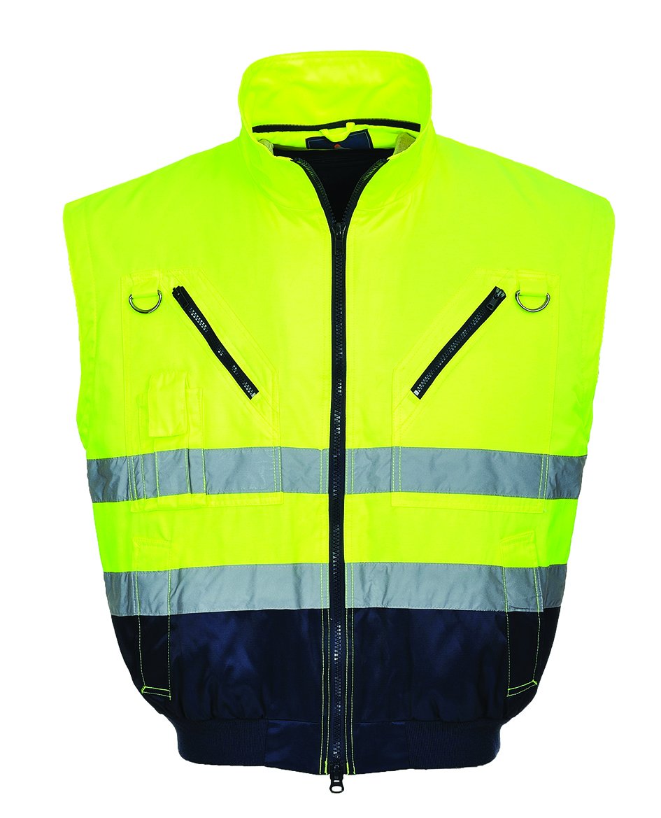 Portwest Men's Hi-Vis 3in1 Pilot Jacket, Yellow / Black, M