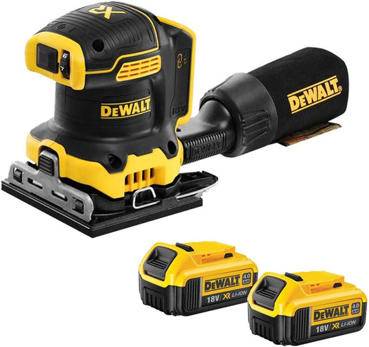 Dewalt DCW200N 18V XR Brushless 1/4 Sheet Palm Sander with 2 x 4.0Ah Batteries