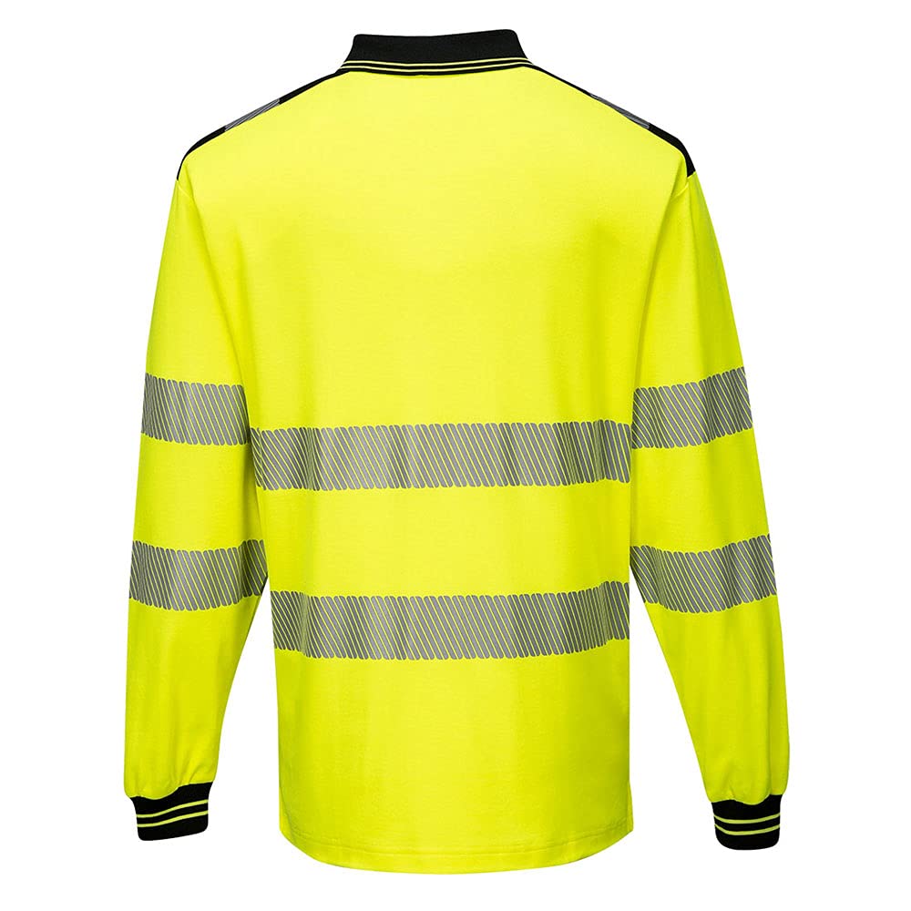 Portwest PW3 Hi-Vis Polo Shirt L/S, Size: M, Colour: Orange/Black, T184OBRM