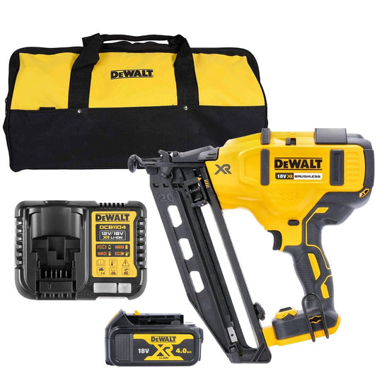 DeWalt DCN660N 18V Brushless Second Fix Nailer with 1 x 4.0Ah Battery Charger & 24" Bag