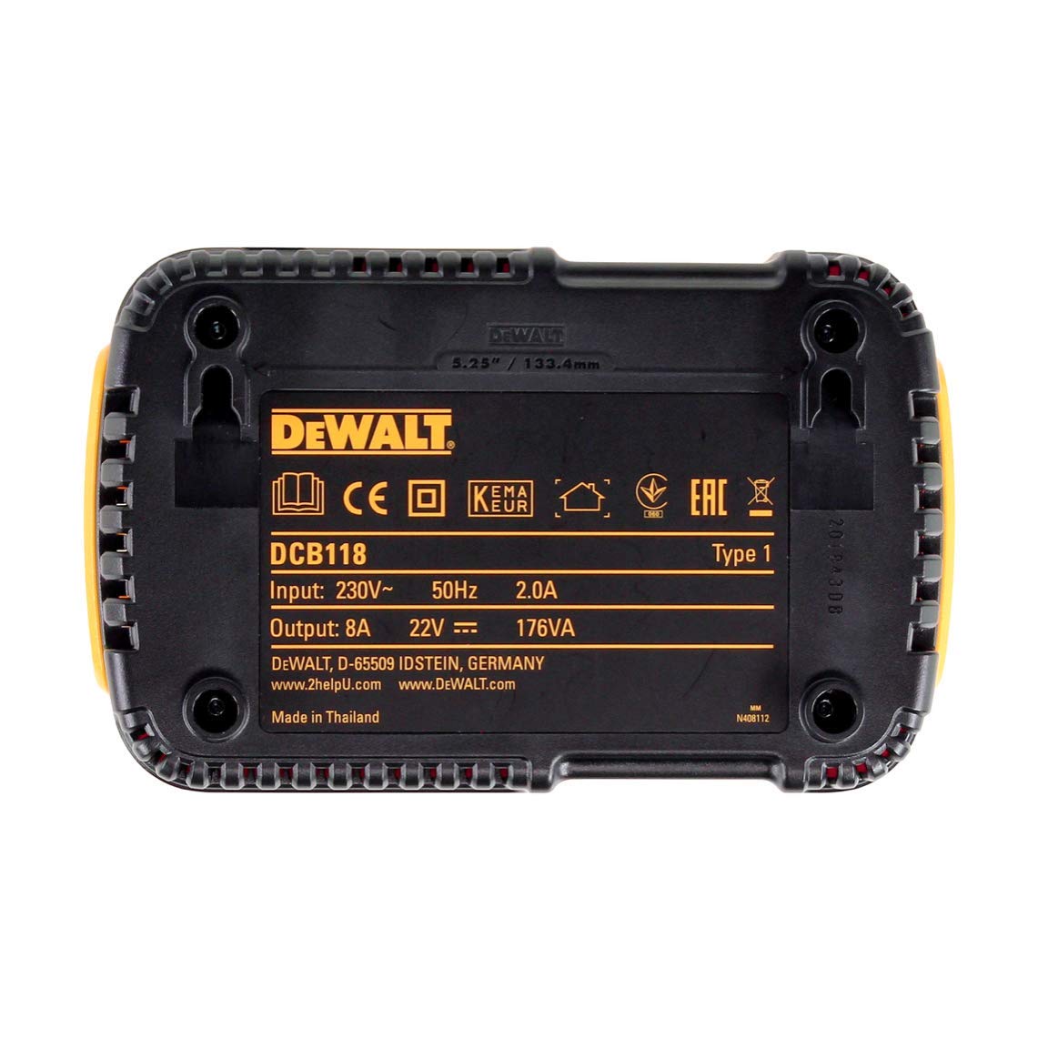 DEWALT 2 x DCB547 18v / 54v XR FLEXVOLT 9.0ah Battery + DCB118 Fast Charger, 18 V, Yellow