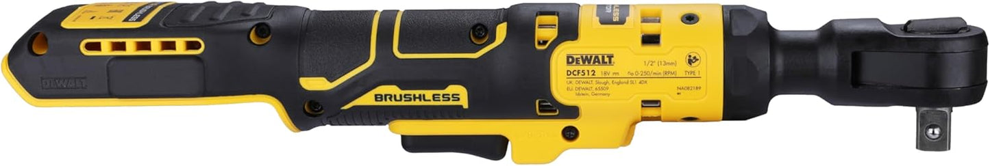 DEWALT DCF512N-XJ 18V XR Brushless 1/2" Open Head Ratchet - Bare Unit