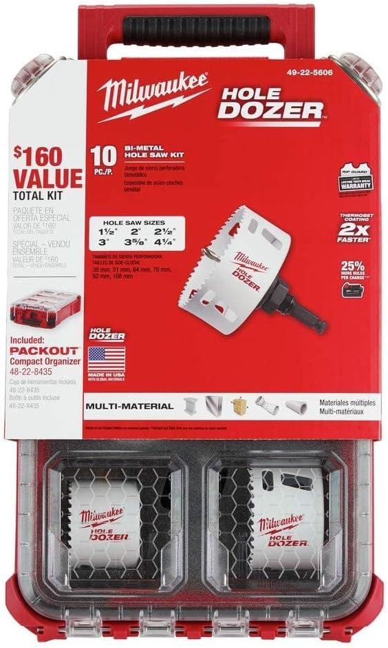 10pc Bi-Metal Hole Saw Packout Kit