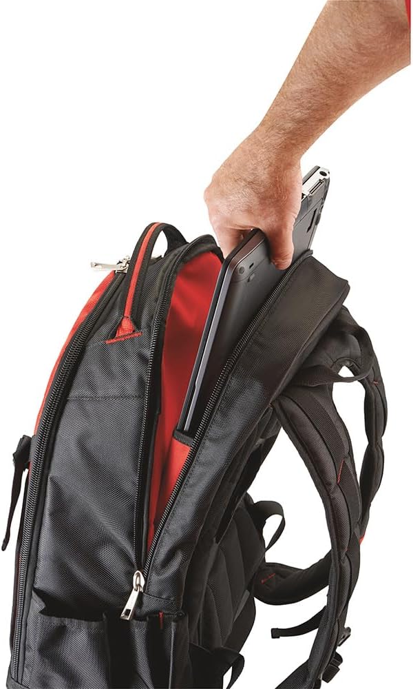 Milwaukee 48228200 35 Pocket Jobsite Backpack - Red/Black