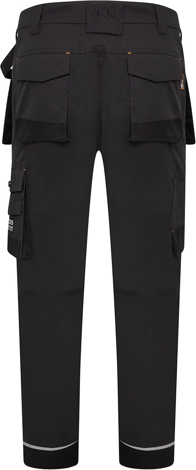 JCB Workwear - Trade Graphite Holster Trousers for Men - Cordura Reinforced Hems & Pockets - Regular Leg (32") - Polyester/Cotton - Waist 32"