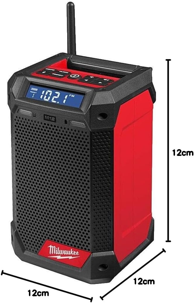 Milwaukee M12RCDAB+0 12v Cordless Dab Radio Charger Unit Only, Black