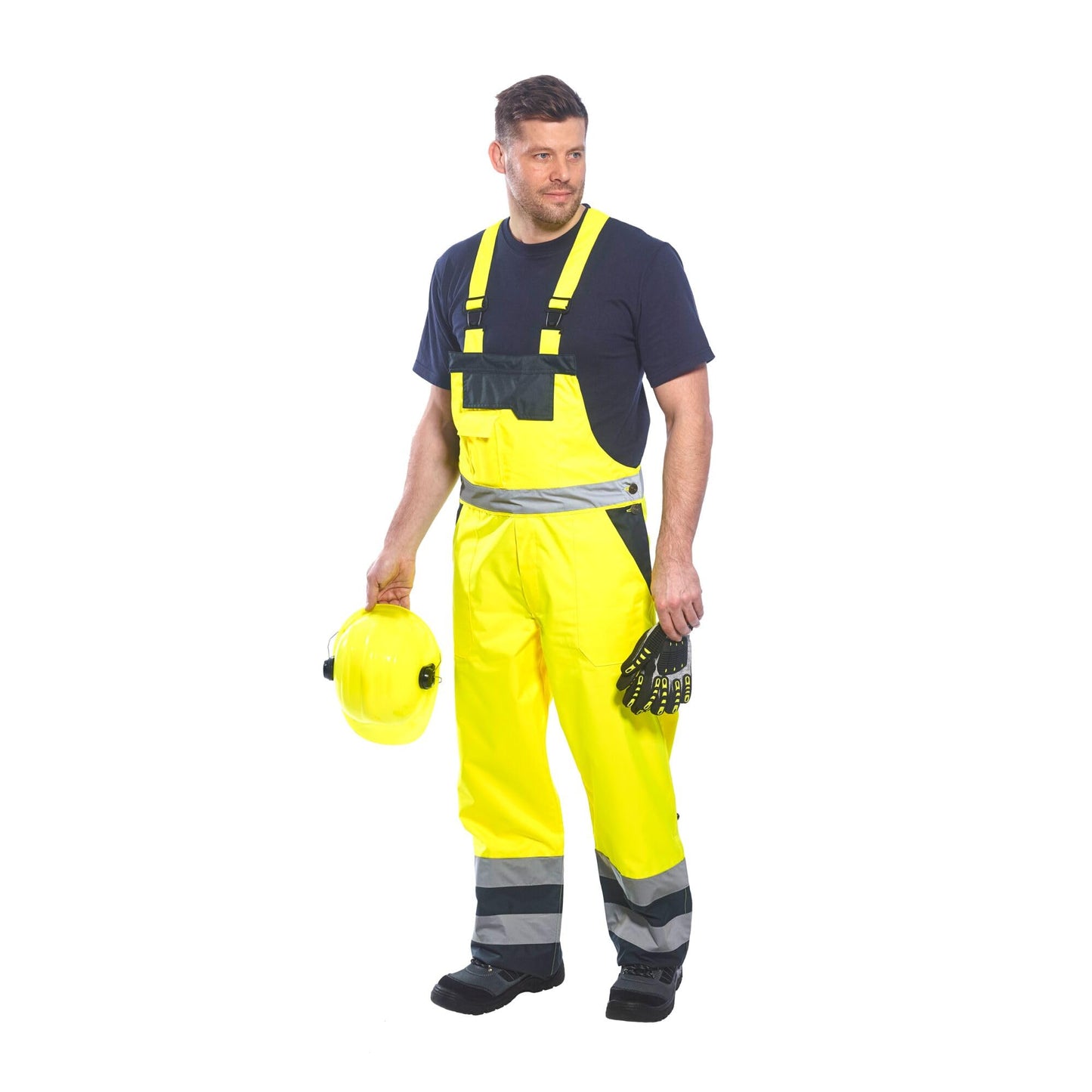 Portwest Contrast Bib And Brace - Lined, Size: S, Colour: Yellow, S489YERS