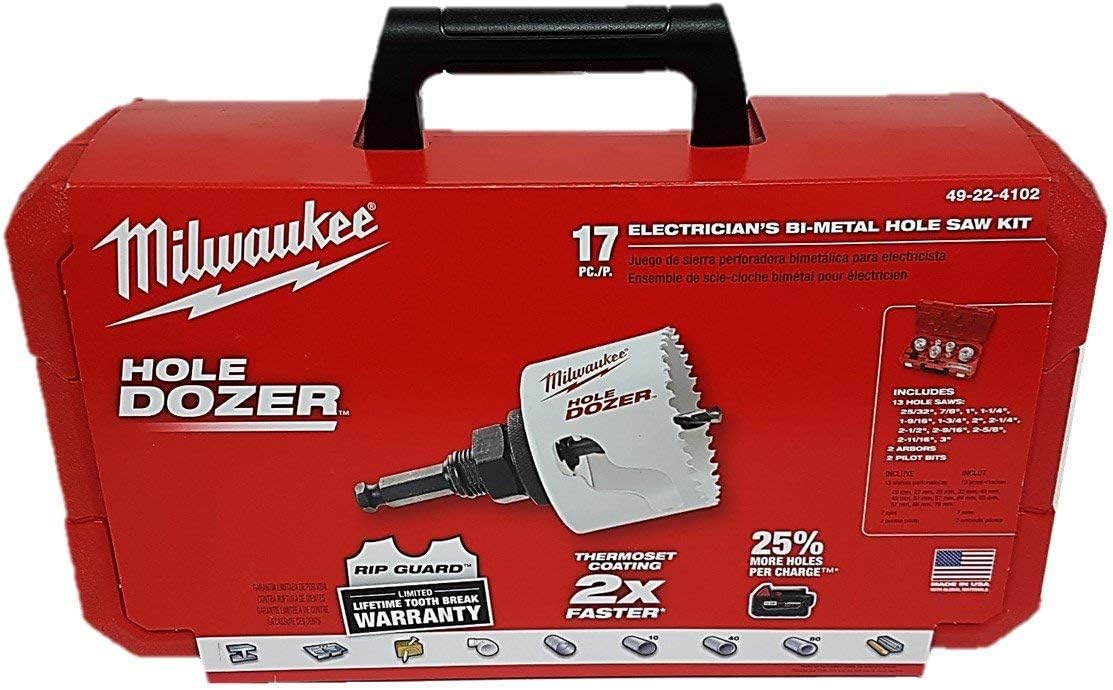 Milwaukee Hole Dolzer Bi-Metal Hole Saw, 17 Piece Set 49224102.