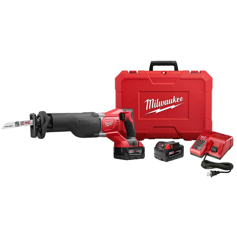 Milwaukee 2621-20 M18 18V Lithium Ion Cordless Sawzall 3,000RPM Reciprocating Saw with Quik Lok Blade Clamp and All Metal Gearbox