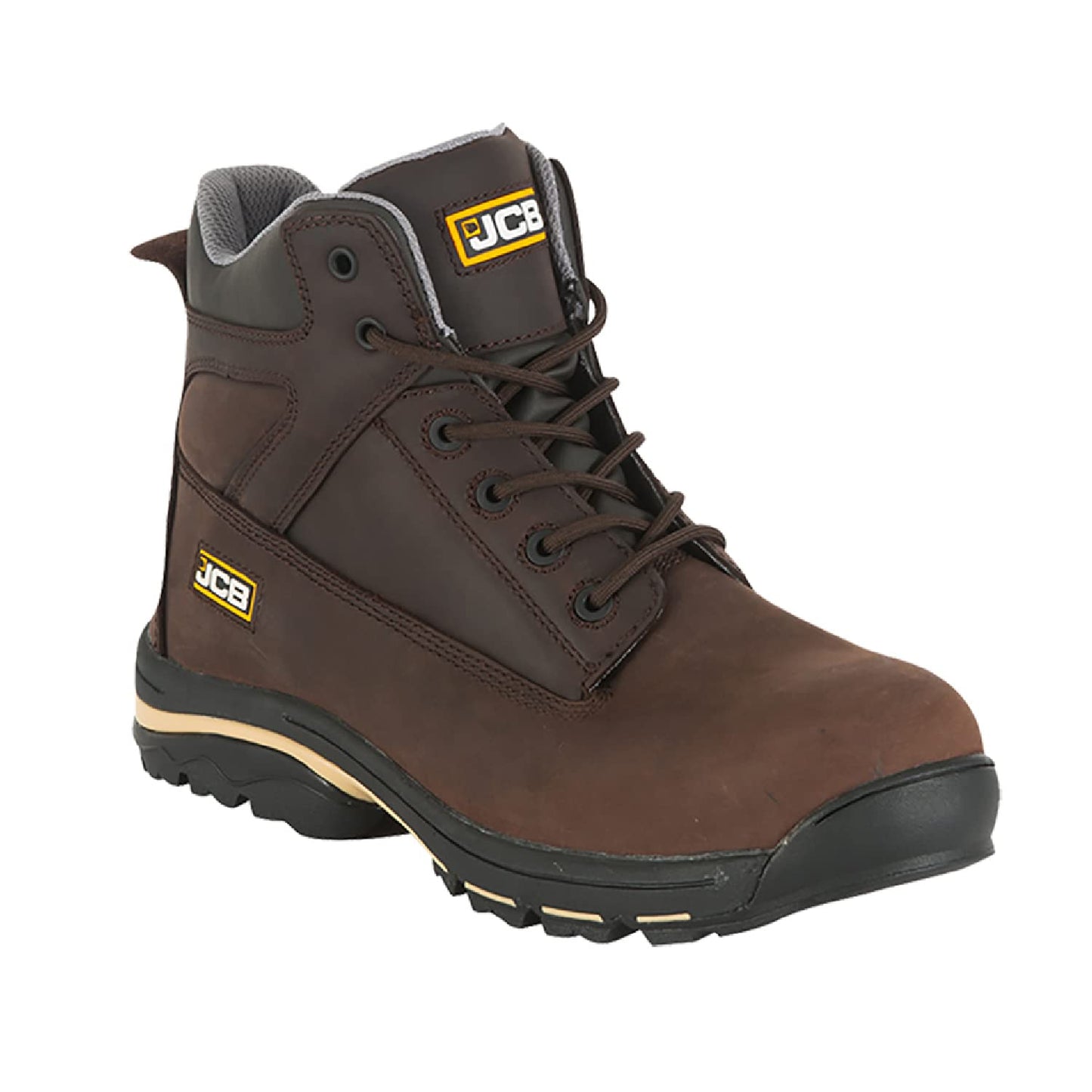 JCB - Men's Safety Boots - Workmax Chukka Work Boots - Nubuck - Durable and Protective - Ideal for Work Environments Workwear - Size 8 UK, 42 EU - Brown