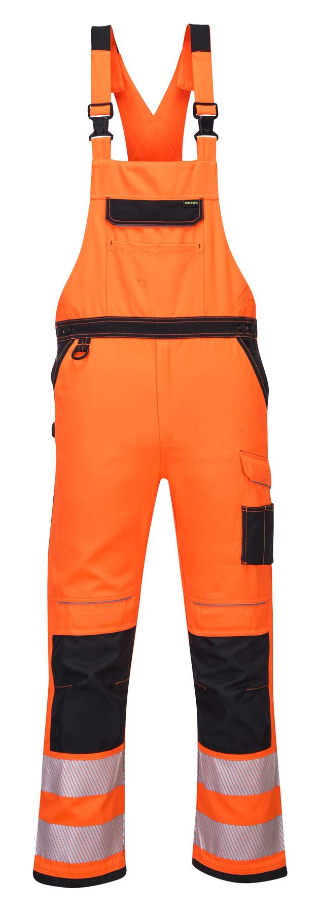 Portwest PW3 Hi-Vis Bib and Brace, Size: L, Colour: Yellow/Black, PW344YBRL