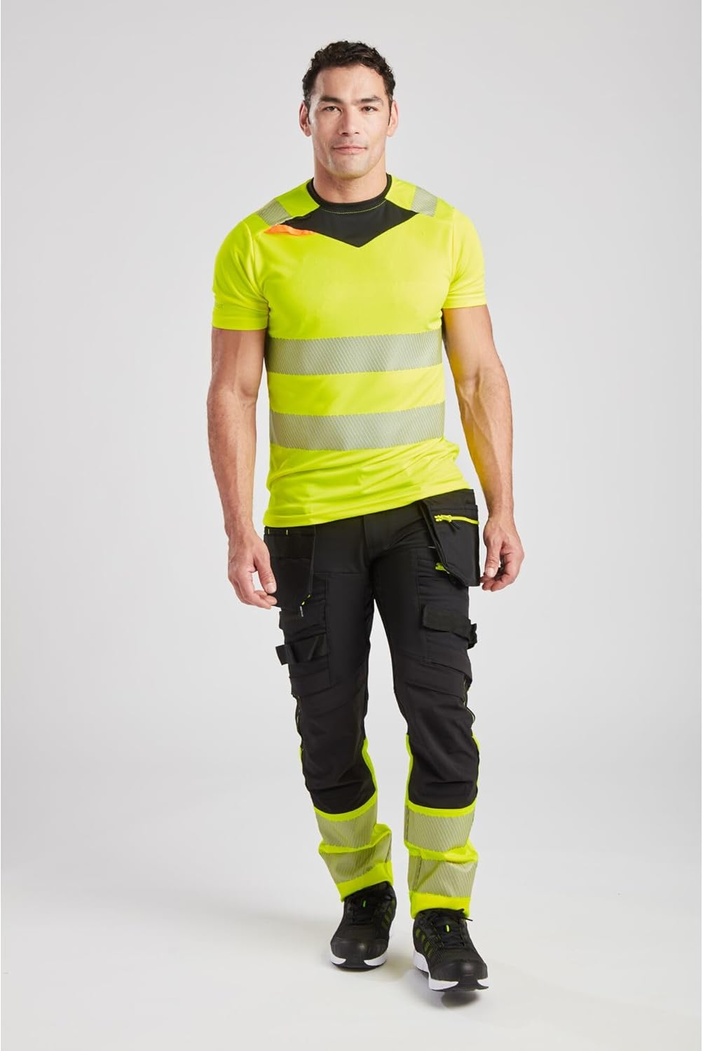 Portwest DX413 Hi Vis Short Sleeve Safety Work Reflective T-Shirt Yellow, XL