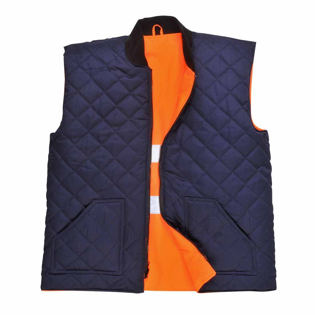 Portwest Hi-Vis Reversible Bodywarmer, Size: M, Colour: Orange, S469ORRM