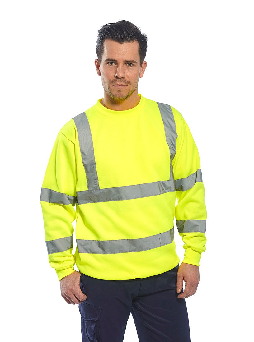 Portwest B303 Comfort Elasticated Hi-Vis Sweatshirt Orange, Medium