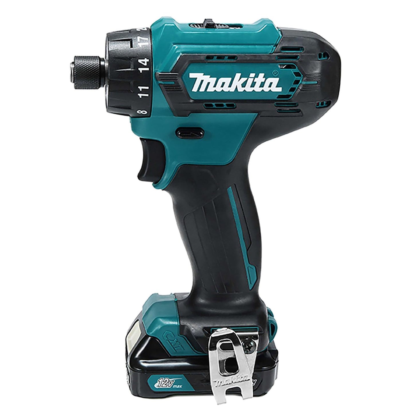 Makita DF033DWAE 12V Max Li-Ion CXT Drill Driver Complete with 2 x 2.0 Ah Li-Ion Batteries and Charger Supplied in A Carry Case