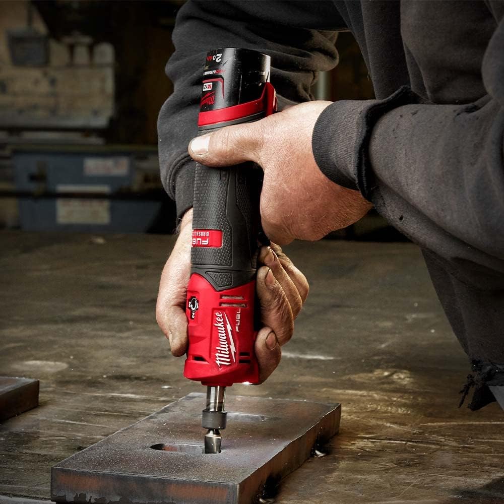 Milwaukee M12FDGS-422B 12v Fuel Straight Die Grinder Set, Red