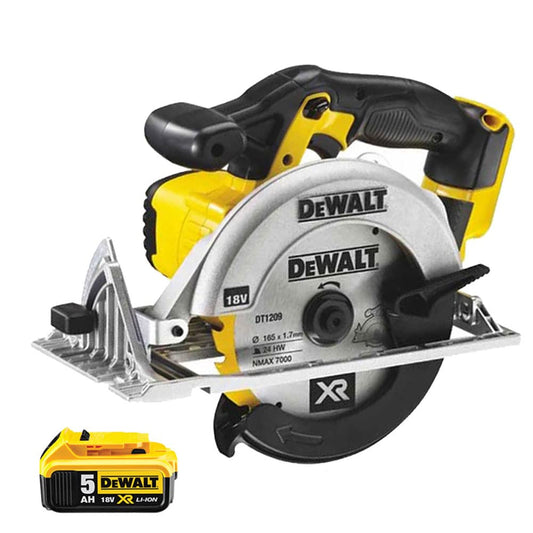 DEWALT DCS391N 18V 165mm XR Circular Saw with 1 x 5Ah Battery