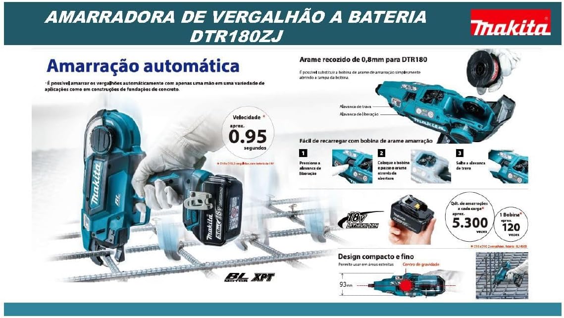 Makita DTR180ZJ Reinforcement Connector 18.0 V in Makpac Battery, Without Charger