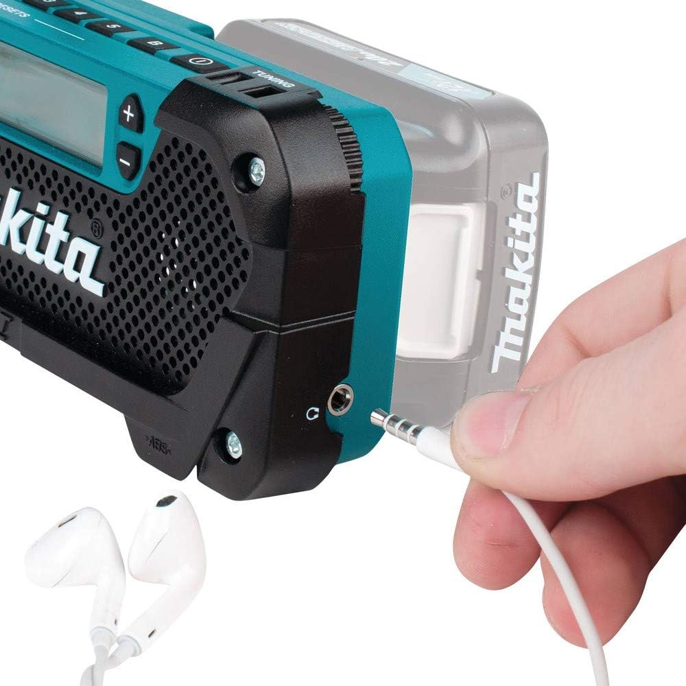 Makita RM02 12V max CXT Lithium-Ion Cordless Compact Job Site Radio, Tool Only