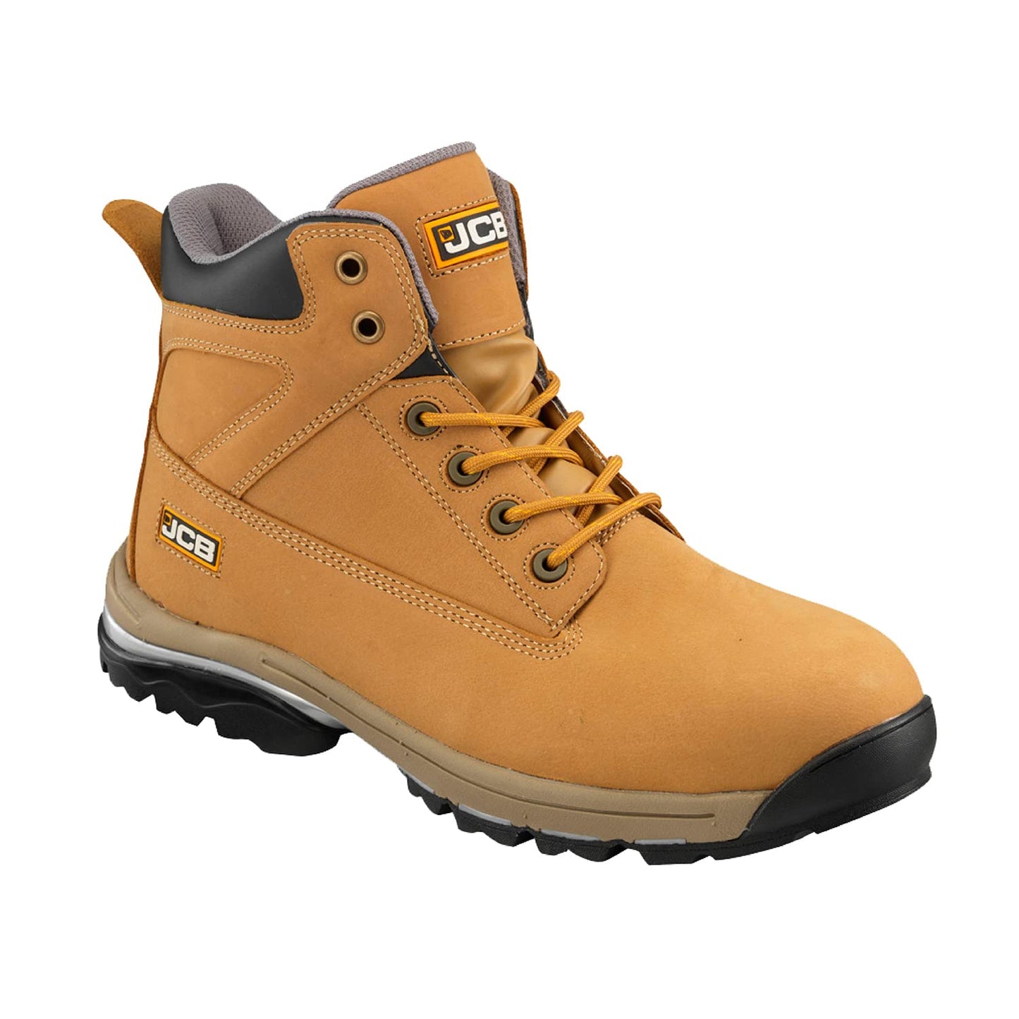 JCB - Men's Safety Boots - Workmax Chukka Work Boots - Nubuck - Durable and Protective - Ideal for Work Environments Workwear - Size 8 UK, 42 EU - Brown