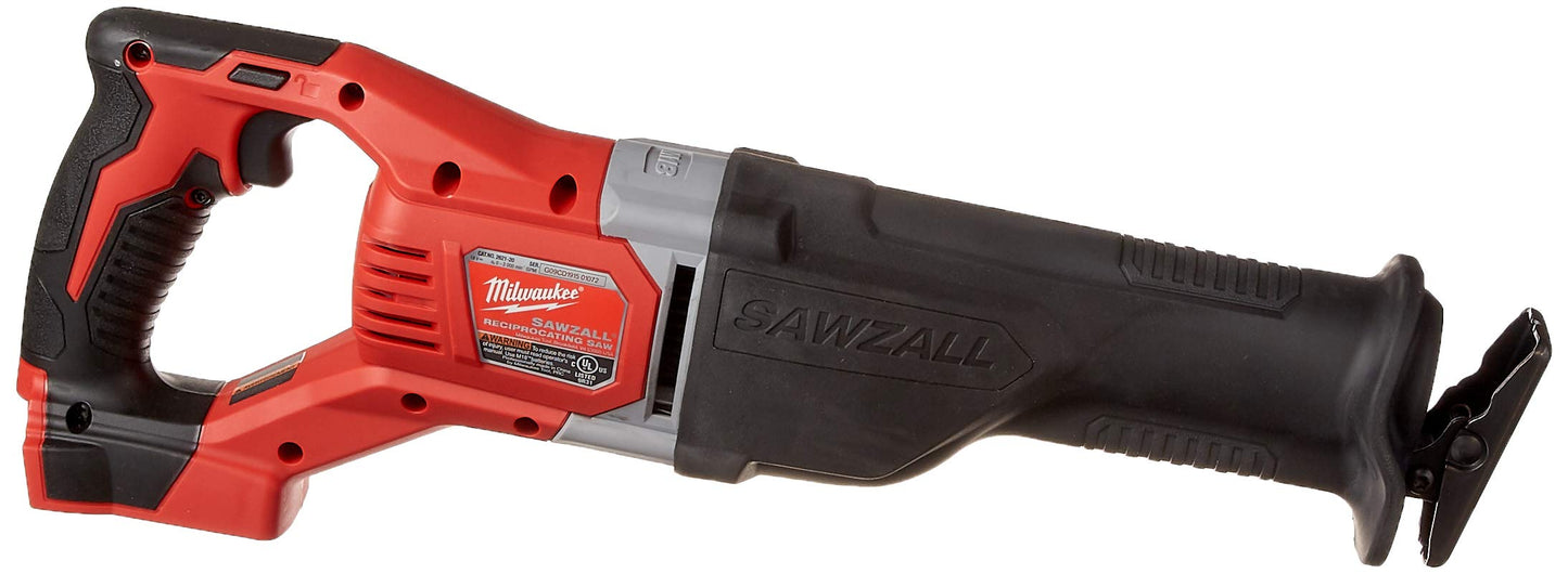 Milwaukee 2621-20 M18 18V Lithium Ion Cordless Sawzall 3,000RPM Reciprocating Saw with Quik Lok Blade Clamp and All Metal Gearbox