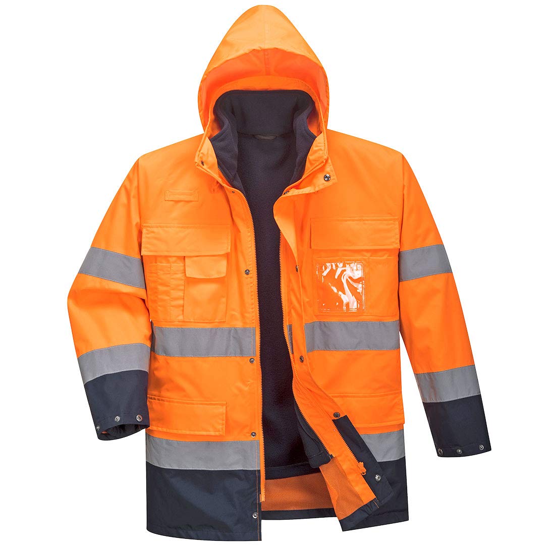 Portwest Hi-Vis Lite 3 in 1 Jacket, Size: M, Colour: Orange/Navy, S162ONRM