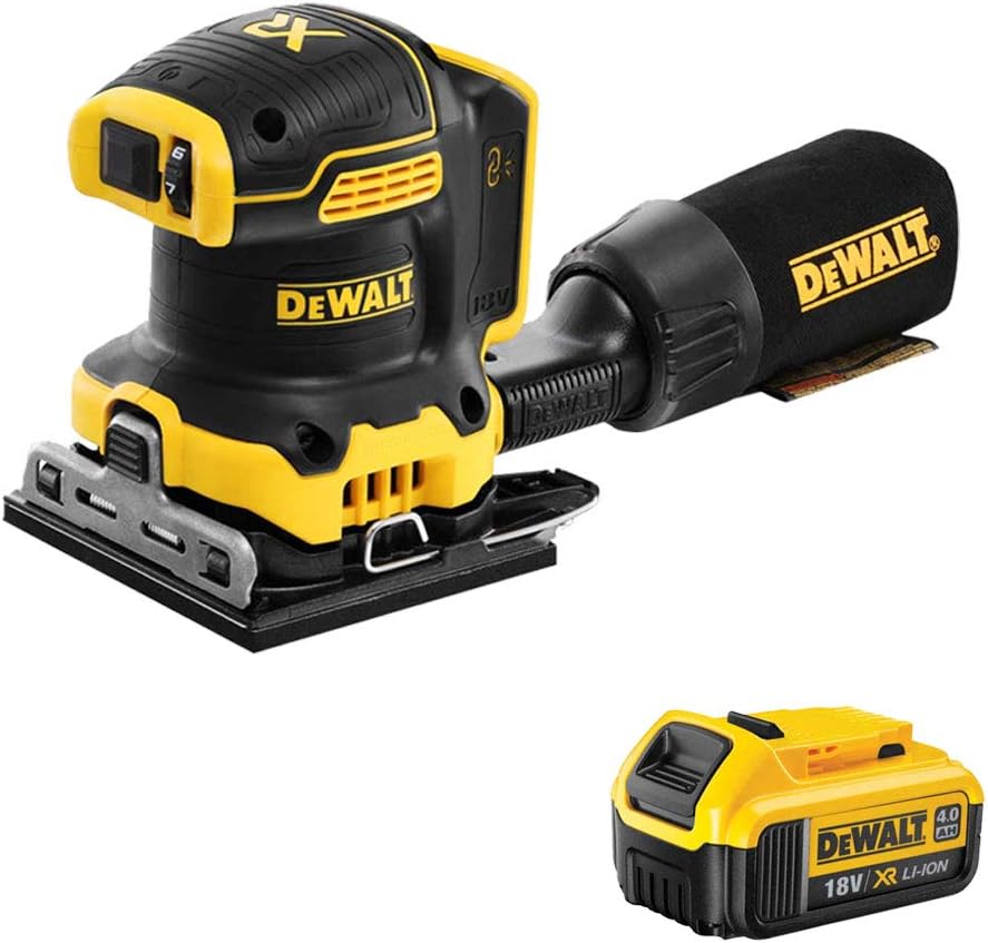 Dewalt DCW200N 18V XR Brushless 1/4 Sheet Palm Sander with 1 x 4.0Ah Battery