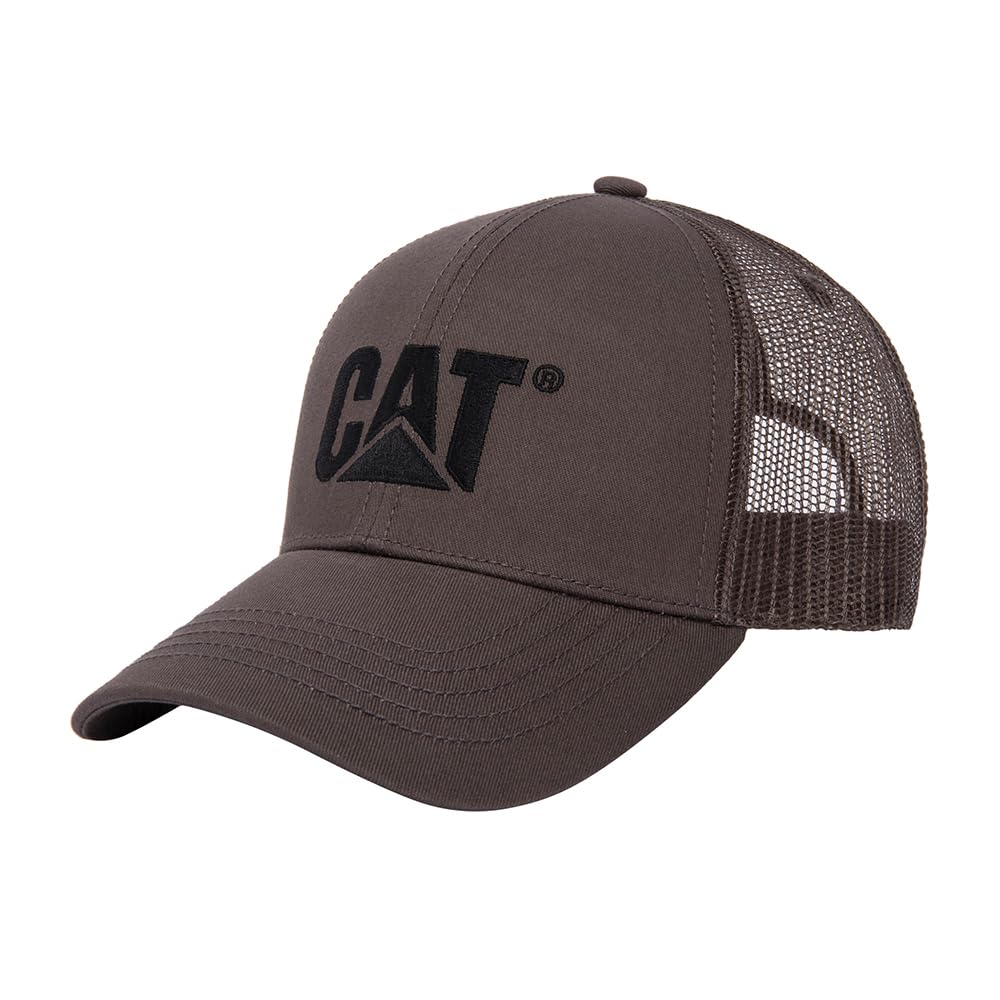 Caterpillar Men's Raised Logo Flat Bill Cap Baseball