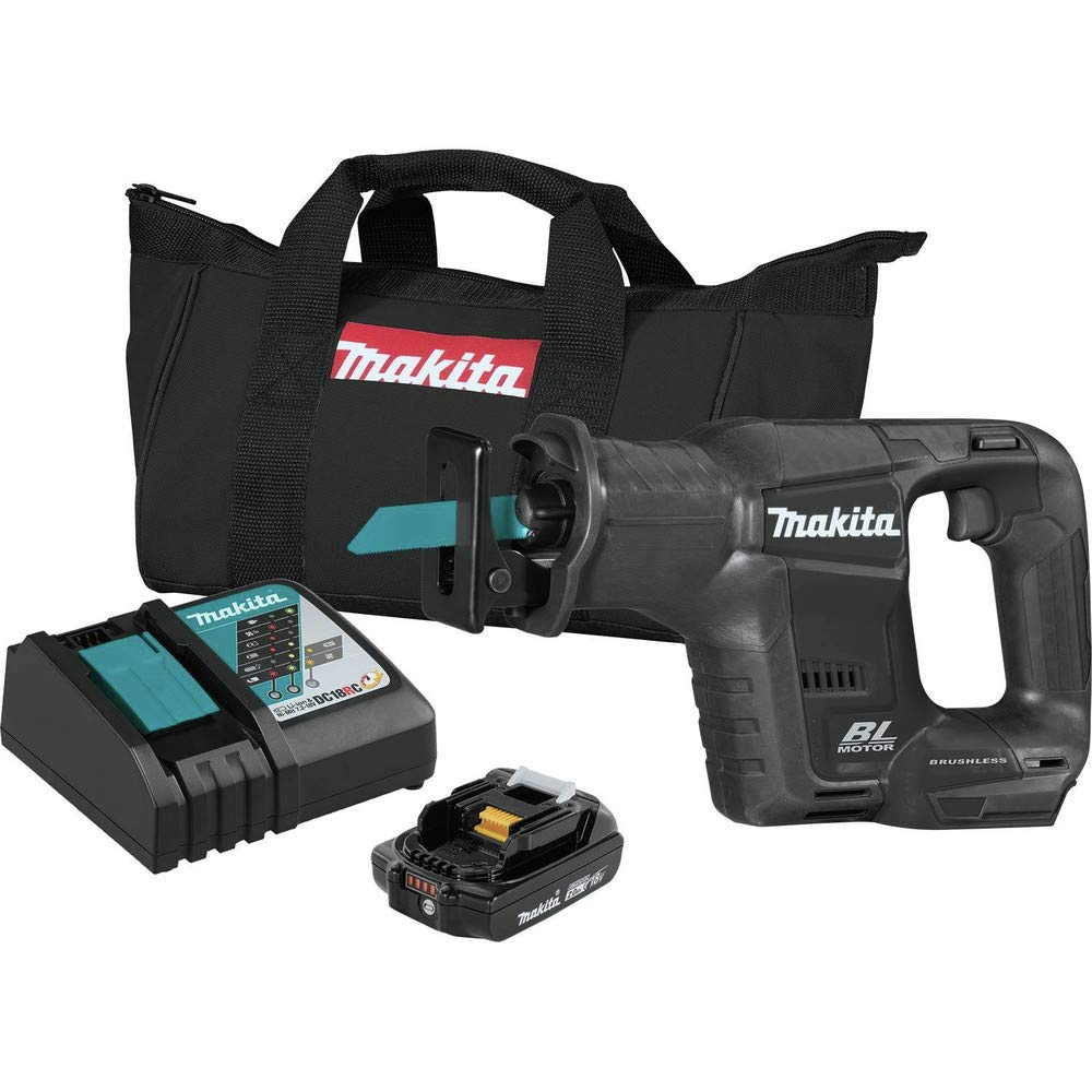 Makita XRJ07ZB 18V LXT Lithium-Ion Sub-Compact Brushless Cordless Recipro Saw, Tool Only