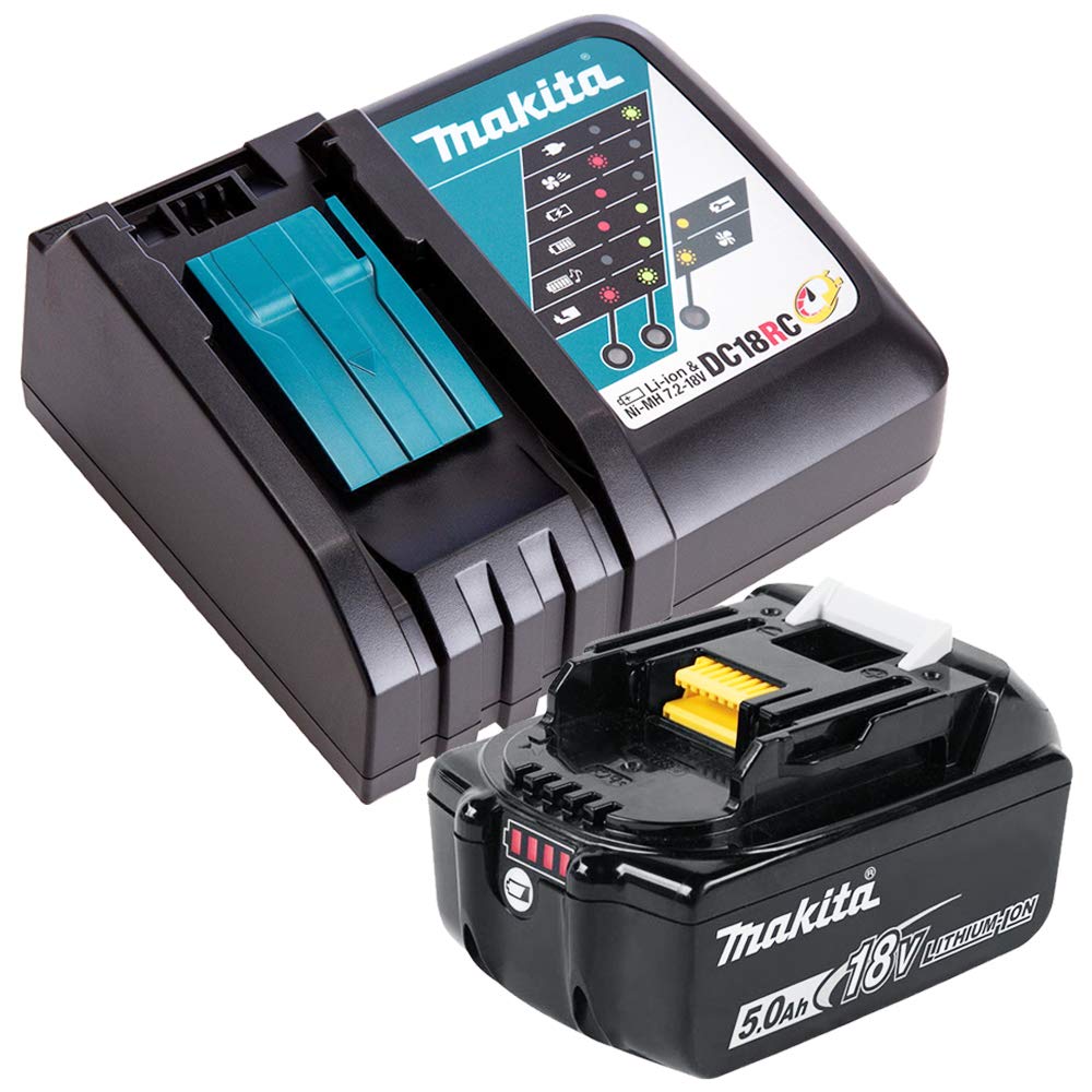 Makita DC 18 RC battery quick charger + Makita BL 1850 - 18 V 5.0 Ah Li-Ion battery