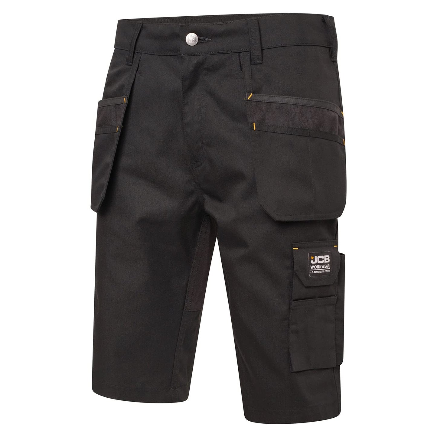 JCB - Trade Hybrid 4-Way Stretch Work Shorts - Mens Shorts Work Trousers - Cargo Shorts Men - Multiple Pockets - Holster Pockets - Black - Size: 34W