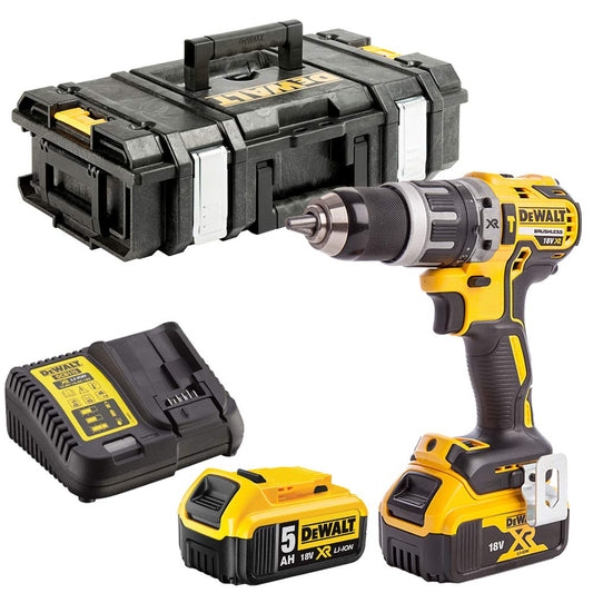 Dewalt DCD796N 18V Brushless Combi Drill with 2 x 5.0Ah Batteries & Charger in Tool Box