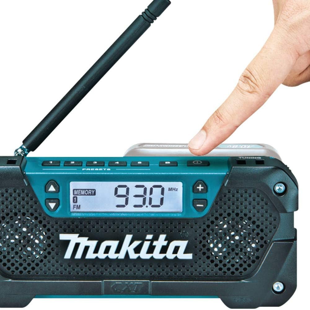 Makita RM02 12V max CXT Lithium-Ion Cordless Compact Job Site Radio, Tool Only