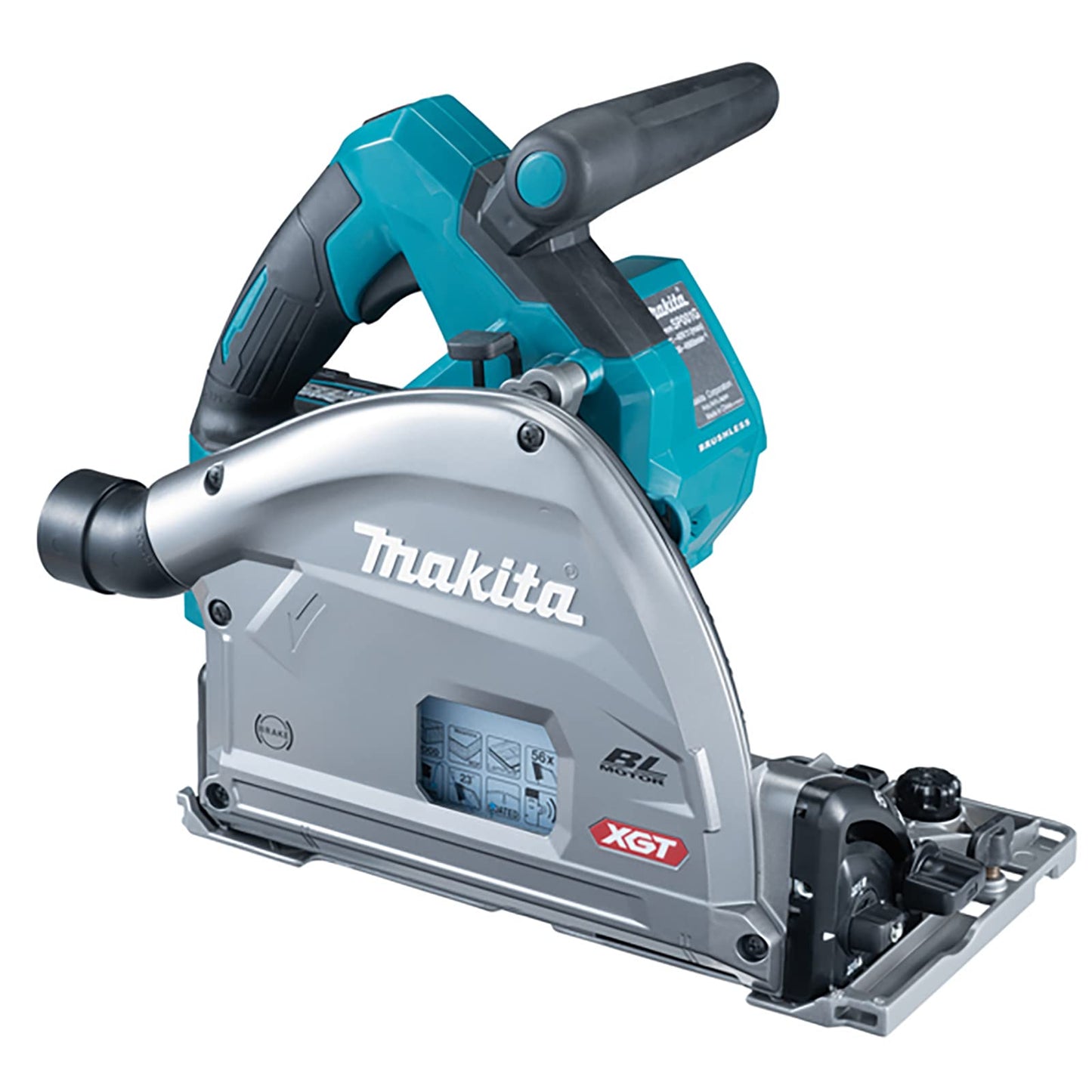 Makita SP001GD202 40V Max Li-ion XGT Brushless 165mm Plunge Saw Complete with 2 x 2.5 Ah Batteries and Charger Supplied in a Tool Bag