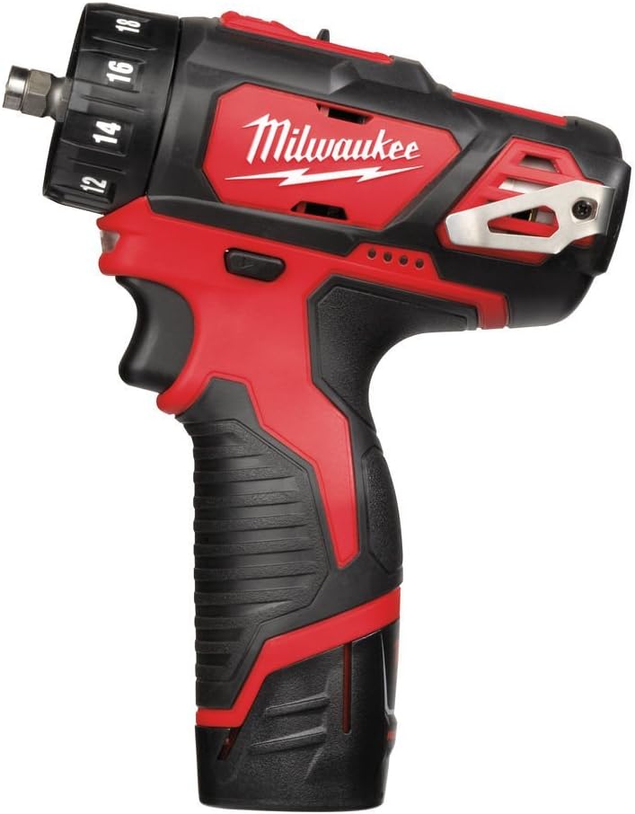 Milwaukee M12BDDXKIT-202C M12 4-in-1 Drill Driver Kit (2 X 2.0ah Li-ion Batteries, Charger, 10mm Chuck & Extra Heads)