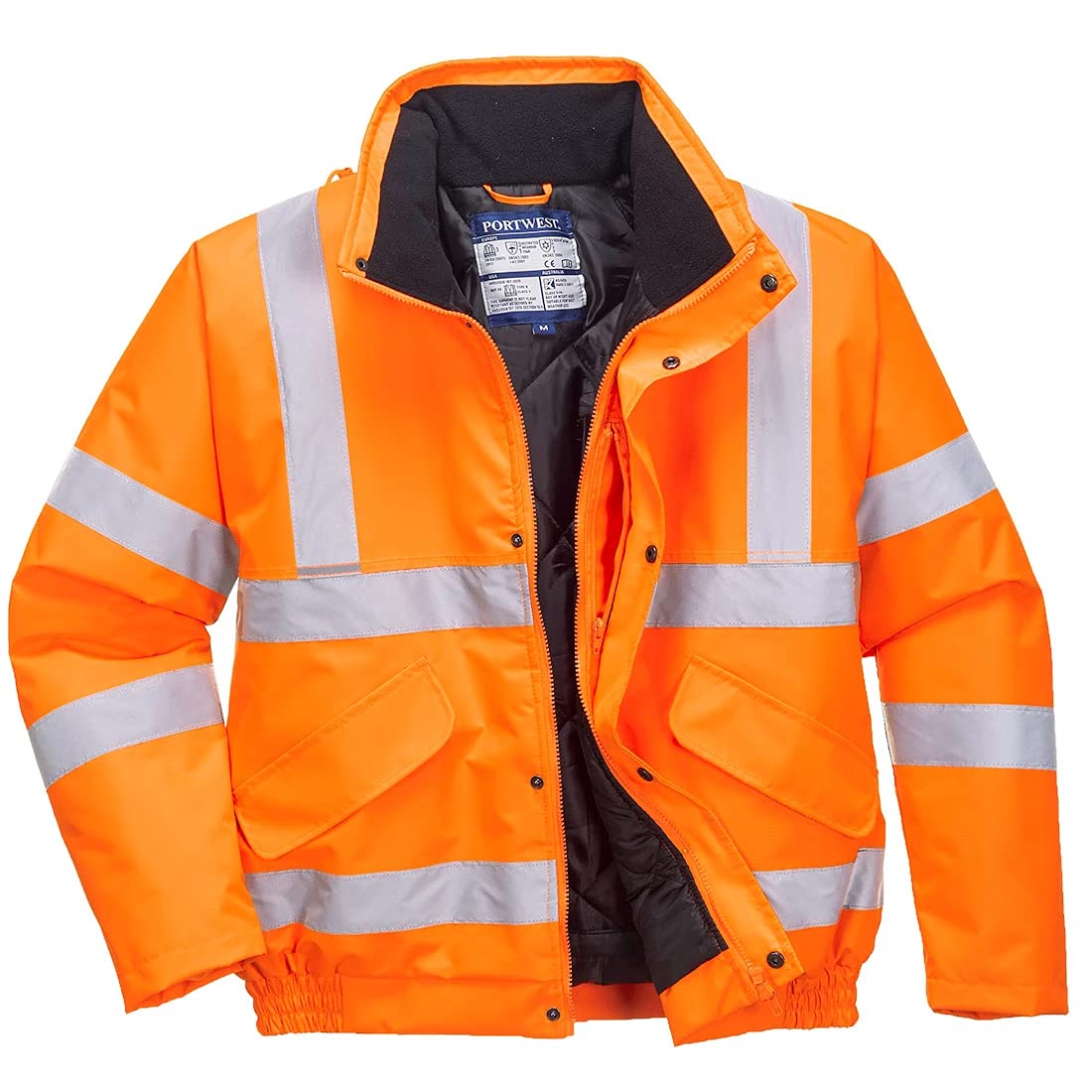 Portwest RT32 Waterproof Reflective Hi-Vis Winter Bomber Jacket Orange, X-Small