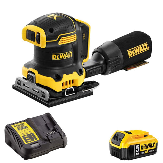 Dewalt DCW200N 18V Brushless 1/4 Sheet Palm Sander 1 x 5.0Ah Battery & Changer