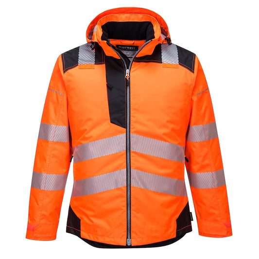 Portwest PW3 Hi-Vis Winter Jacket, Color: Orange Black, Size: L, T400OBRL