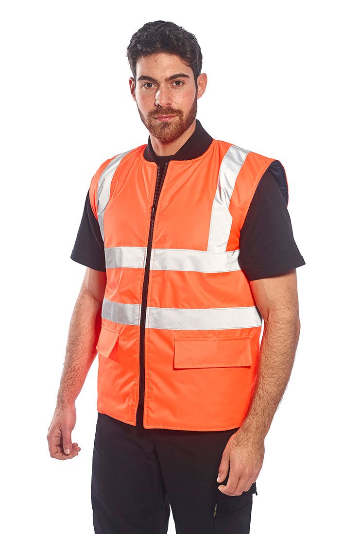 Portwest Hi-Vis Reversible Bodywarmer, Size: M, Colour: Orange, S469ORRM