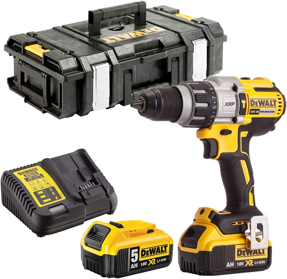 Dewalt DCD996N 18V Brushless Combi Drill with 2 x 5.0Ah Batteries & Charger in Tool Box