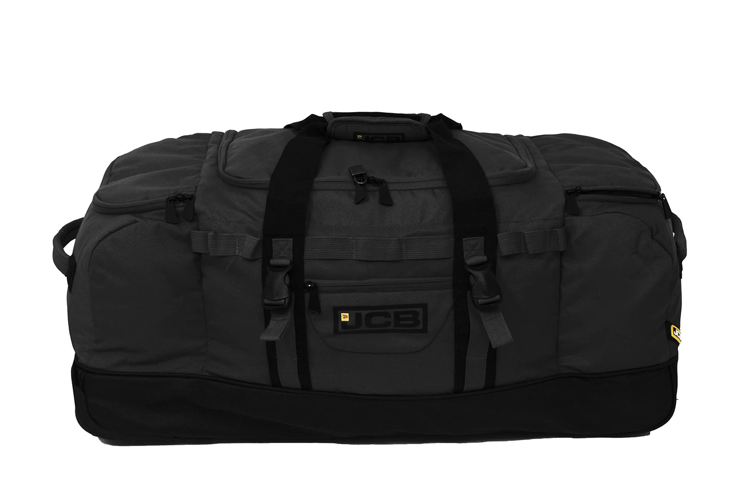 JCB - Duffle Holdall Bag, Grey - Water-Resistant Pu Base - Adjustable Shoulder Strap - 1,000 Denier Polyester - Maximum Capacity of 50 litres - Ideal Gym, Travel Or Overnight Bag