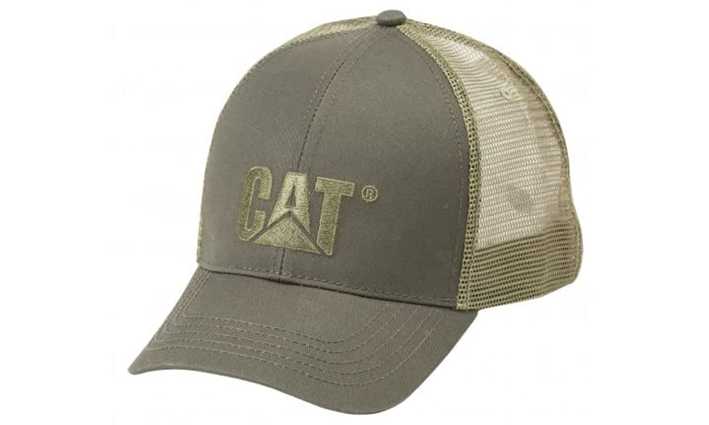 Caterpillar Men's Raised Logo Flat Bill Cap Baseball