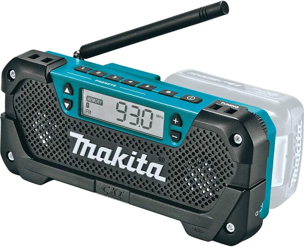 Makita RM02 12V max CXT Lithium-Ion Cordless Compact Job Site Radio, Tool Only