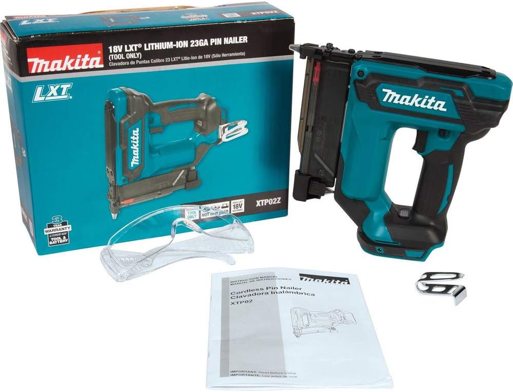 Makita XTP02Z 18V LXT Lithium-Ion Cordless 1-3/8" Pin Nailer, 23 Gauge, Tool Only