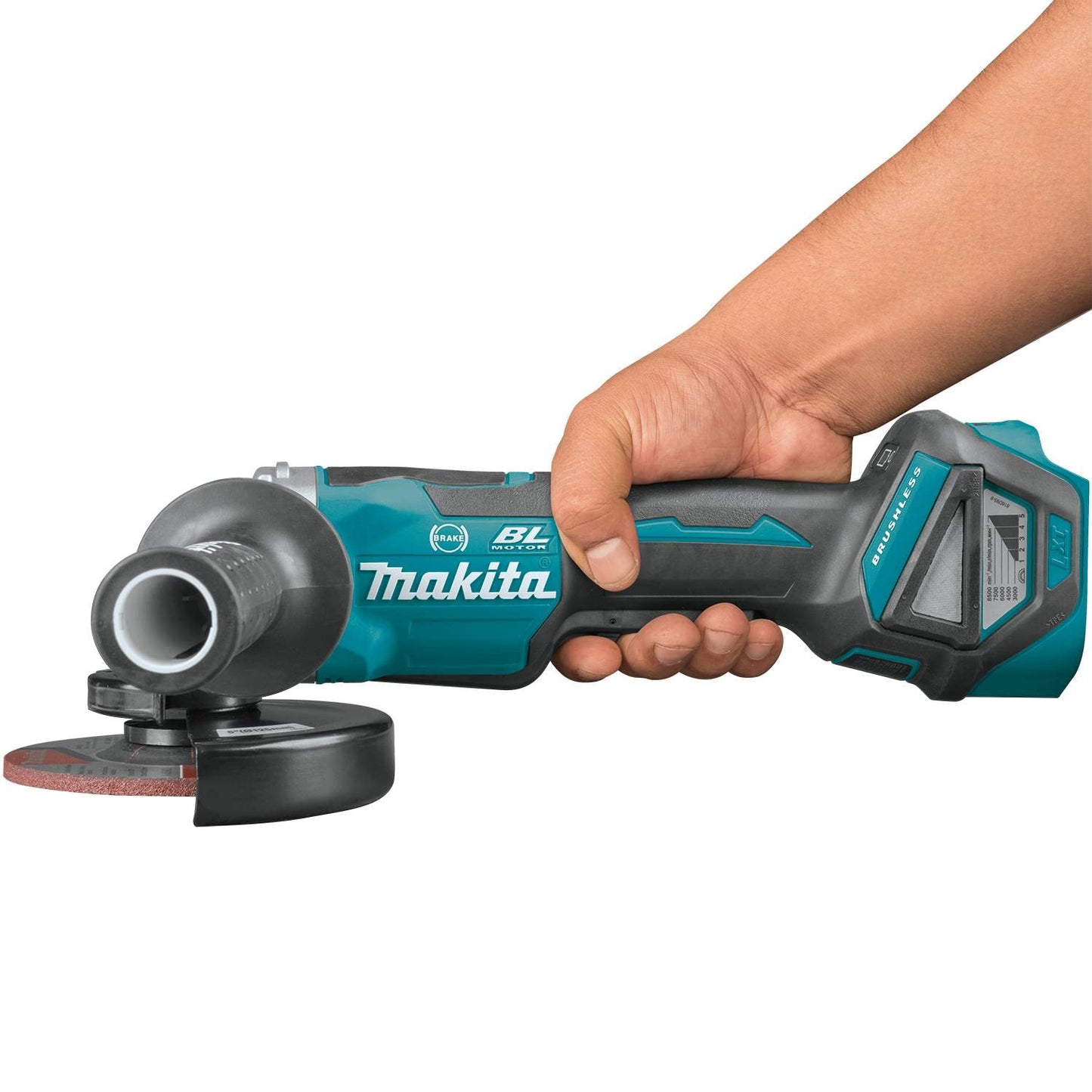 Makita DGA517Z 18V Li-Ion LXT Brushless 125mm Angle Grinder - Batteries and Charger Not Included & DTM51Z Multi-Tool, 18 V,Blue