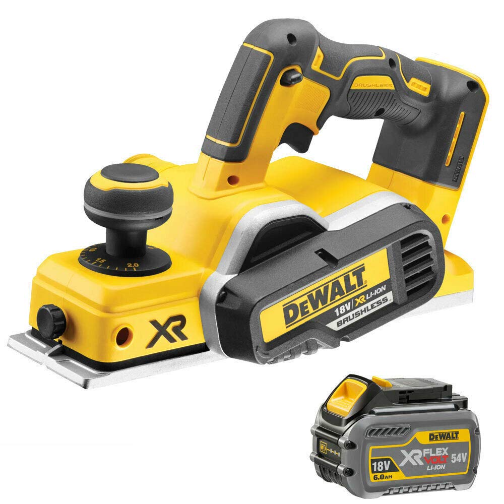 DeWalt DCP580N 18v XR Li-Ion Brushless Planer with 1 x 6.0Ah DCB546 Battery