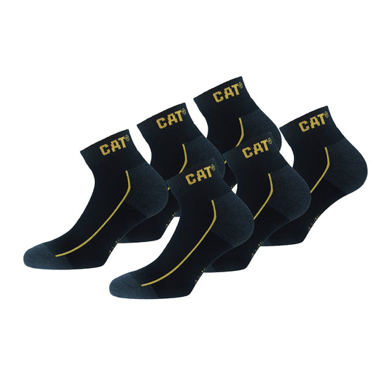 CAT Caterpillar 6 Pairs Robust Work Sneaker, work socks in soft cotton, reinforced toe and heel, CORDURA Fiber Technology