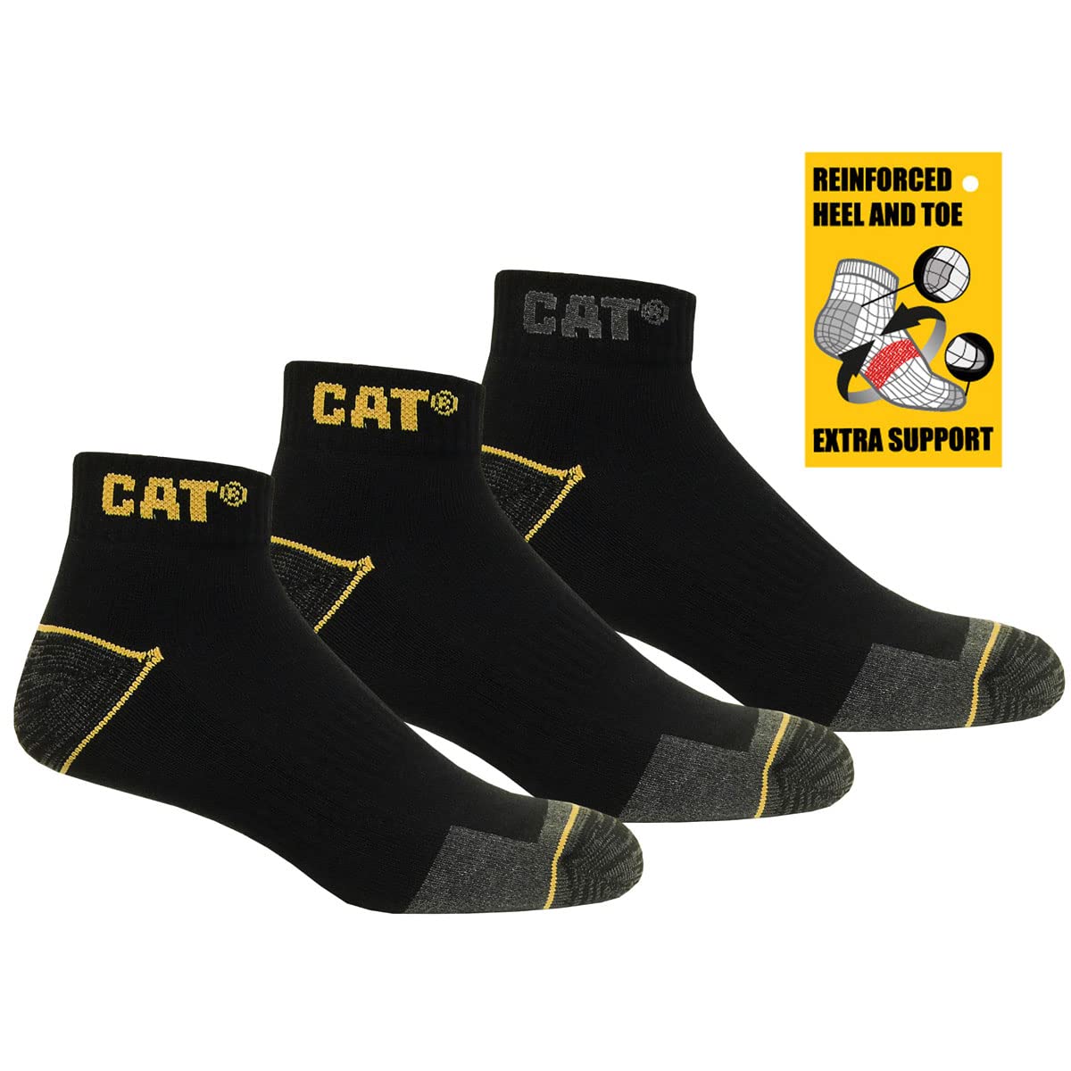 Caterpillar CAT WORK SNEAKERS 12 Pairs of Work Trainers, Work Socks, Socks, Stockings, Choice of Sizes 39-50