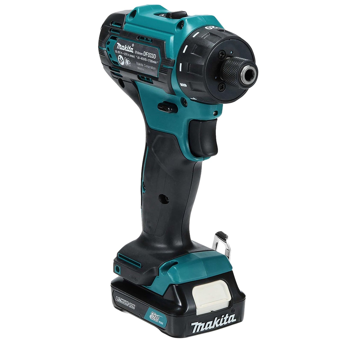 Makita DF033DWAE 12V Max Li-Ion CXT Drill Driver Complete with 2 x 2.0 Ah Li-Ion Batteries and Charger Supplied in A Carry Case