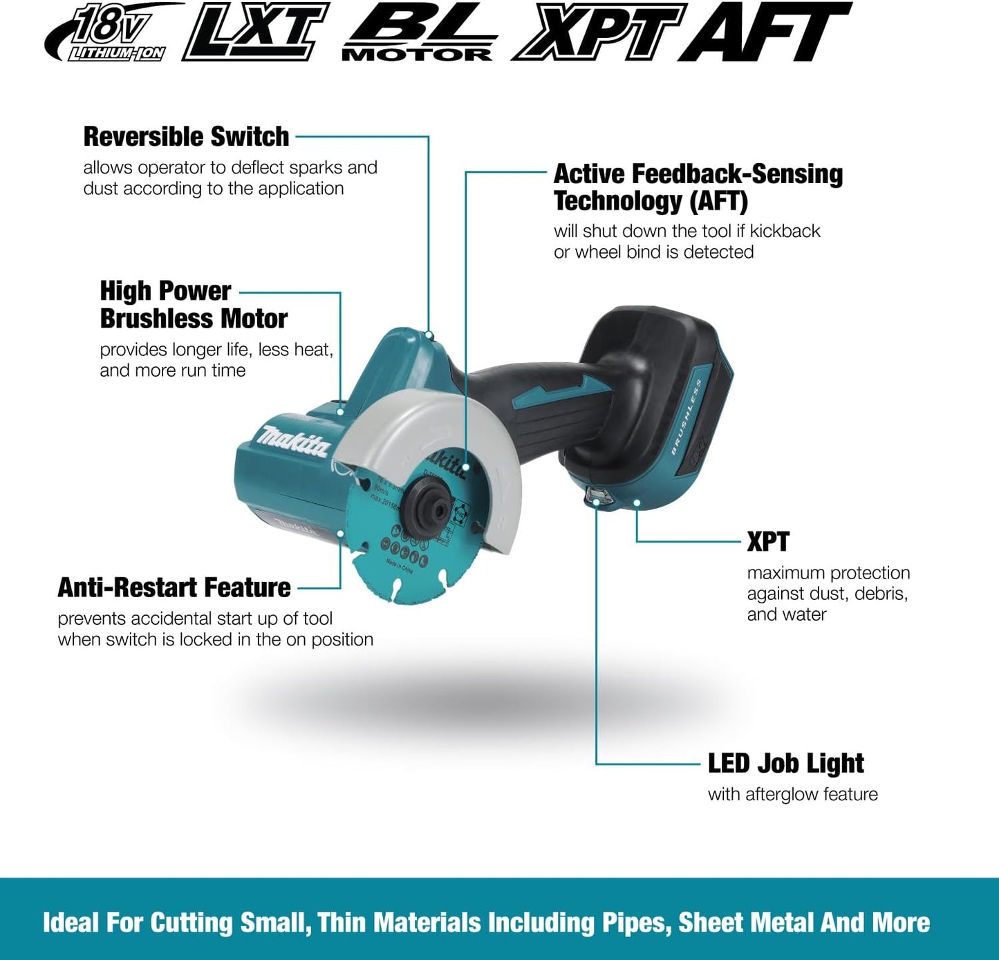 Makita DMC300Z 18V Li-ion LXT 76mm Compact Disc Cutter – Batteries and Charger Not Included